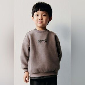 NWT ZARA Kids Explore Now Raised Text Sweatshirt 12-18 months